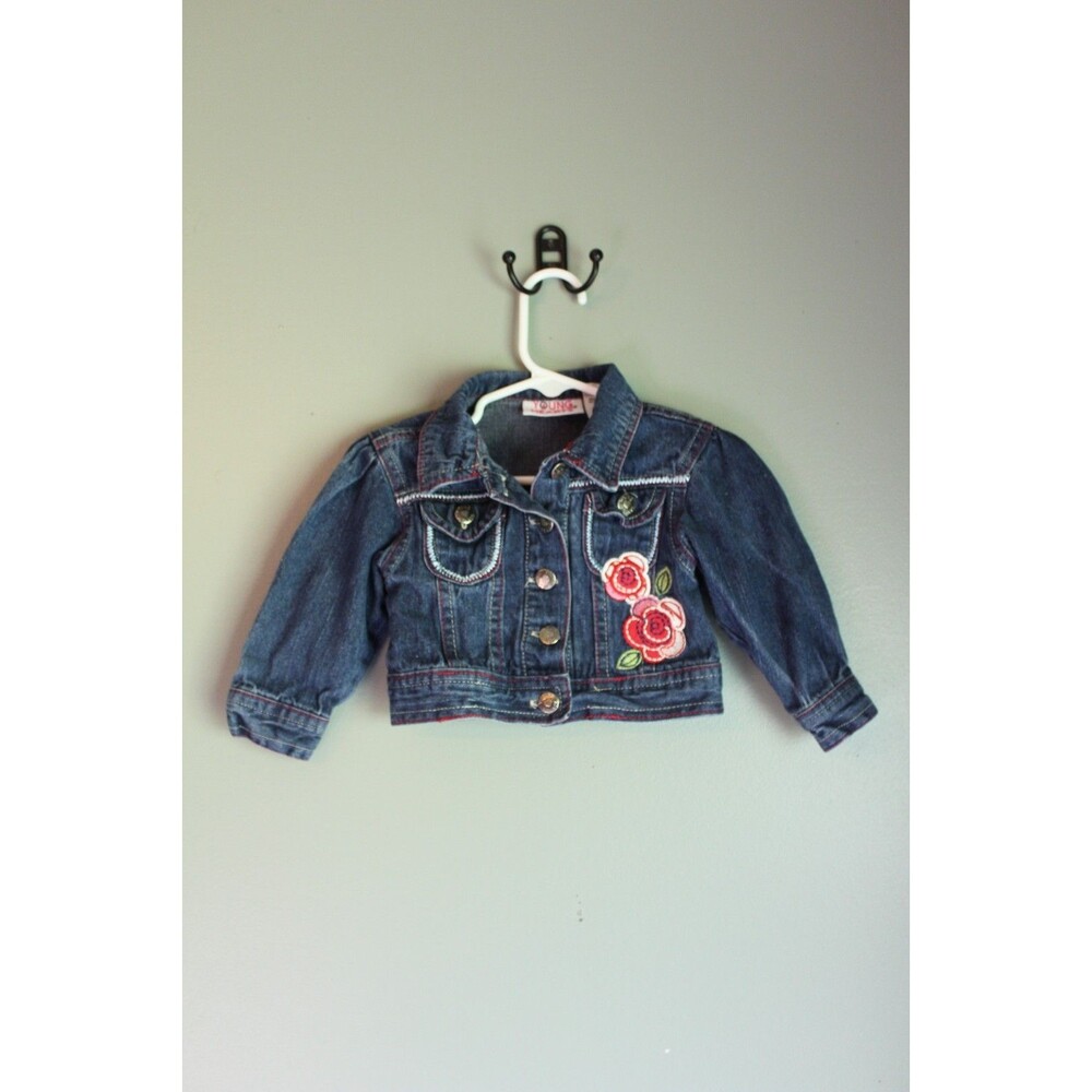 Young Hearts Baby Girls Denim Jacket Floral 100% Cotton 18M